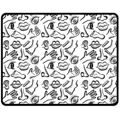 Body Parts Double Sided Fleece Blanket (medium)  by Valentinaart