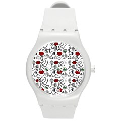 Body Parts Round Plastic Sport Watch (m) by Valentinaart