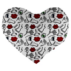 Body Parts Large 19  Premium Heart Shape Cushions by Valentinaart