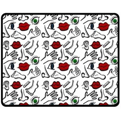 Body Parts Double Sided Fleece Blanket (medium)  by Valentinaart