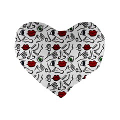 Body Parts Standard 16  Premium Flano Heart Shape Cushions