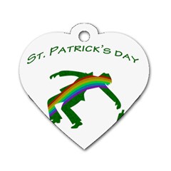 St  Patricks Dog Tag Heart (two Sides) by Valentinaart