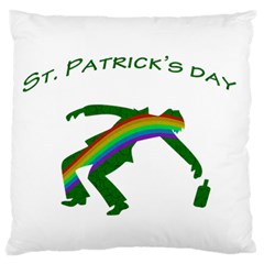 St  Patricks Large Flano Cushion Case (one Side) by Valentinaart