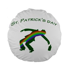 St  Patricks Standard 15  Premium Flano Round Cushions by Valentinaart