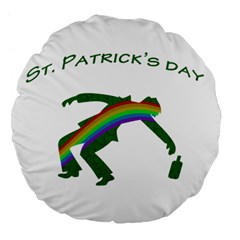 St  Patricks Large 18  Premium Flano Round Cushions by Valentinaart