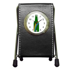 St  Patricks Pen Holder Desk Clocks by Valentinaart