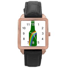 St  Patricks Rose Gold Leather Watch  by Valentinaart