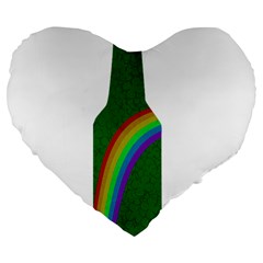 St  Patricks Large 19  Premium Flano Heart Shape Cushions by Valentinaart