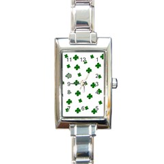 St  Patrick s Clover Pattern Rectangle Italian Charm Watch by Valentinaart