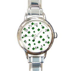 St  Patrick s Clover Pattern Round Italian Charm Watch by Valentinaart