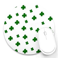 St  Patrick s Clover Pattern Round Mousepads by Valentinaart