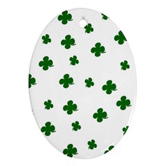 St  Patrick s Clover Pattern Ornament (oval) by Valentinaart