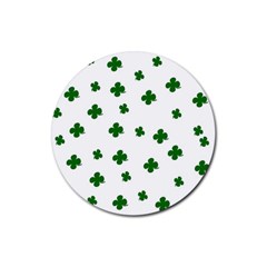 St  Patrick s Clover Pattern Rubber Round Coaster (4 Pack)  by Valentinaart