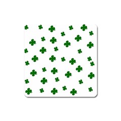 St  Patrick s Clover Pattern Square Magnet by Valentinaart