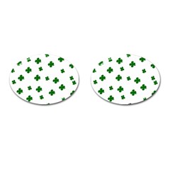 St  Patrick s Clover Pattern Cufflinks (oval) by Valentinaart