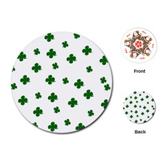 St  Patrick s Clover Pattern Playing Cards (round)  by Valentinaart