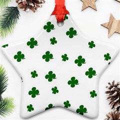 St  Patrick s Clover Pattern Star Ornament (two Sides) by Valentinaart