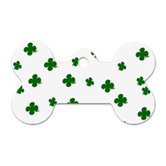 St  Patrick s Clover Pattern Dog Tag Bone (two Sides) by Valentinaart