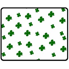 St  Patrick s Clover Pattern Fleece Blanket (medium)  by Valentinaart