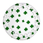 St. Patrick s clover pattern Ornament (Round Filigree) Front