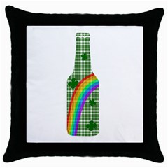 St  Patricks Day - Bottle Throw Pillow Case (black)