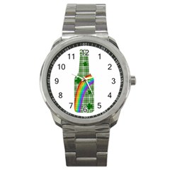 St  Patricks Day - Bottle Sport Metal Watch by Valentinaart