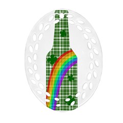 St  Patricks Day - Bottle Oval Filigree Ornament (two Sides) by Valentinaart