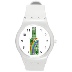 St  Patricks Day - Bottle Round Plastic Sport Watch (m) by Valentinaart