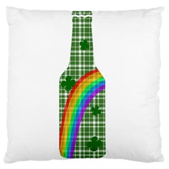 St  Patricks Day - Bottle Large Cushion Case (two Sides) by Valentinaart