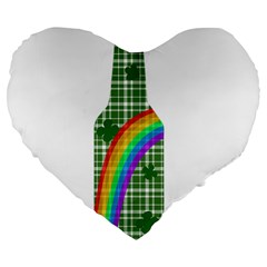 St  Patricks Day - Bottle Large 19  Premium Heart Shape Cushions by Valentinaart