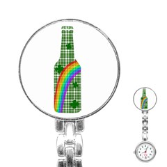 St  Patricks Day - Bottle Stainless Steel Nurses Watch by Valentinaart