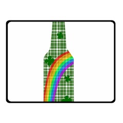 St  Patricks Day - Bottle Double Sided Fleece Blanket (small)  by Valentinaart