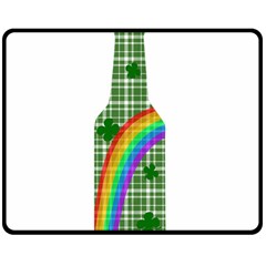 St  Patricks Day - Bottle Double Sided Fleece Blanket (medium)  by Valentinaart