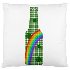 St  Patricks Day - Bottle Large Flano Cushion Case (one Side) by Valentinaart