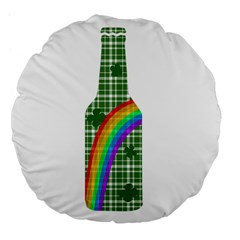 St  Patricks Day - Bottle Large 18  Premium Flano Round Cushions