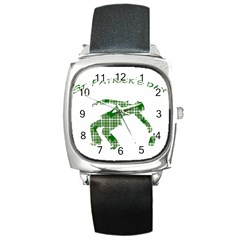 St  Patrick s Day Square Metal Watch by Valentinaart