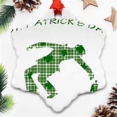 St  Patrick s Day Snowflake Ornament (two Sides) by Valentinaart