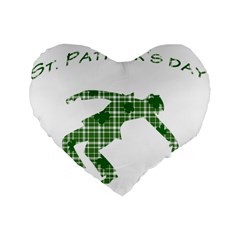 St  Patrick s Day Standard 16  Premium Flano Heart Shape Cushions by Valentinaart