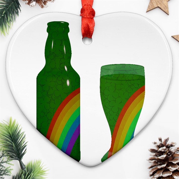 St. Patrick s day Heart Ornament (Two Sides)