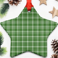 St  Patricks Day Plaid Pattern Ornament (star) by Valentinaart