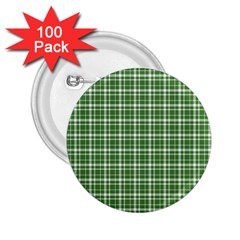 St. Patricks day plaid pattern 2.25  Buttons (100 pack) 