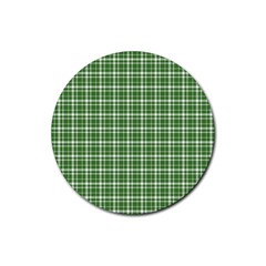 St. Patricks day plaid pattern Rubber Round Coaster (4 pack) 