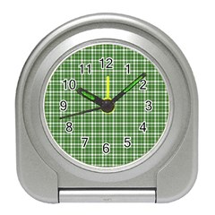 St. Patricks day plaid pattern Travel Alarm Clocks