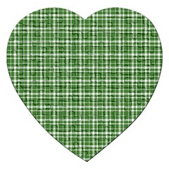 St. Patricks day plaid pattern Jigsaw Puzzle (Heart)