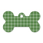 St. Patricks day plaid pattern Dog Tag Bone (Two Sides) Front