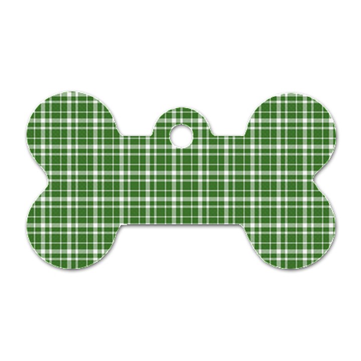 St. Patricks day plaid pattern Dog Tag Bone (Two Sides)