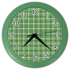 St. Patricks day plaid pattern Color Wall Clocks