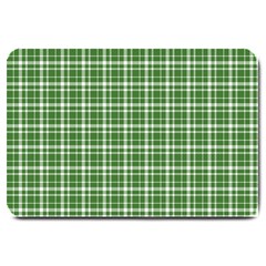 St  Patricks Day Plaid Pattern Large Doormat  by Valentinaart