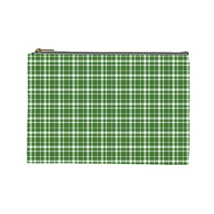 St. Patricks day plaid pattern Cosmetic Bag (Large) 