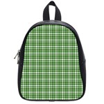 St. Patricks day plaid pattern School Bags (Small)  Front